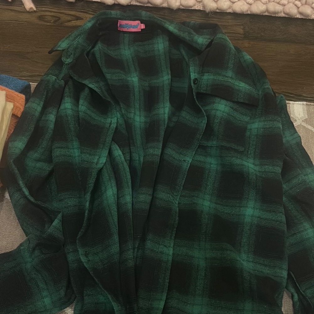 Green flannel SUPER soft